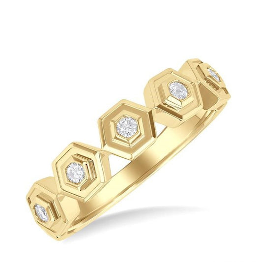 Parkplace Jewelers Stackable Hexagon Shape Diamond Fashion Ring 405A8PPFGYG