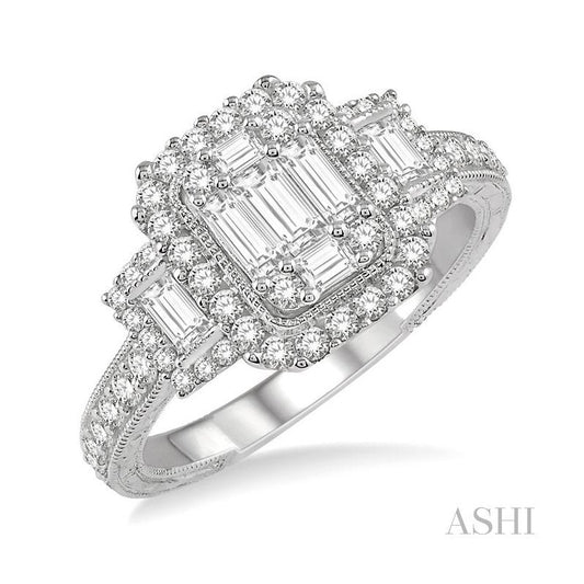 ASHI Halo Fusion Diamond Engagement Ring 115B2PPFVWG