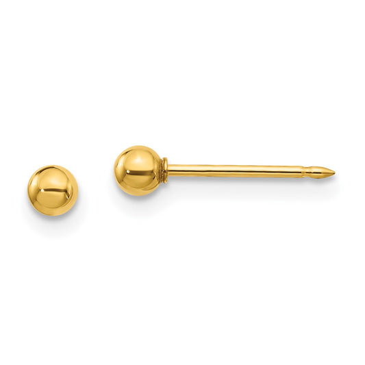 242E Inverness 18k 3mm Ball Post Earrings