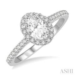 ASHI Oval Shape Halo Diamond Engagement Ring 242G0PPFHWG-LE-1.05