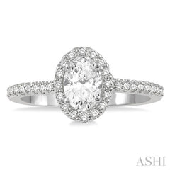 ASHI Oval Shape Halo Diamond Engagement Ring 242G0PPFHWG-LE-1.05