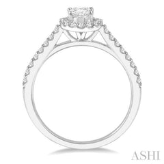 ASHI Oval Shape Halo Diamond Engagement Ring 242G0PPFHWG-LE-1.05