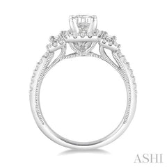 ASHI Emerald Shape Halo Diamond Engagement Ring 243C3PPFHWG-LE