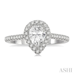 ASHI Pear Shape Halo Diamond Engagement Ring 243G4PPFGWG-LE