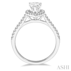 ASHI Pear Shape Halo Diamond Engagement Ring 243G4PPFGWG-LE