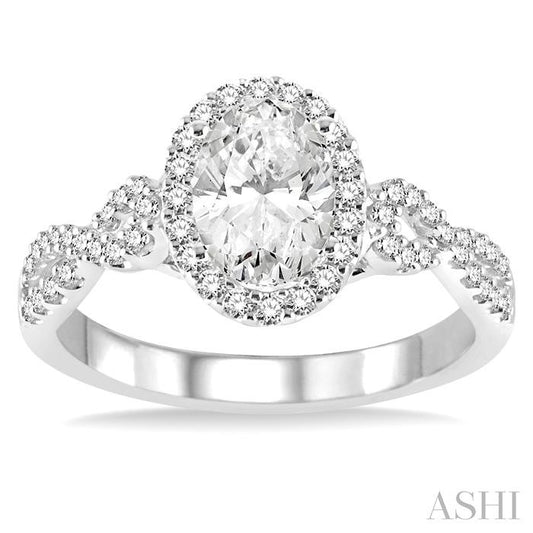 ASHI Oval Shape Halo Diamond Engagement Ring 245C3PPFGWG-LE