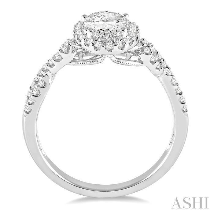 ASHI Oval Shape Halo Diamond Engagement Ring 245C3PPFGWG-LE