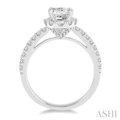 ASHI Princess Shape Halo Diamond Engagement Ring 246B0PPFVWG-LE-1.15