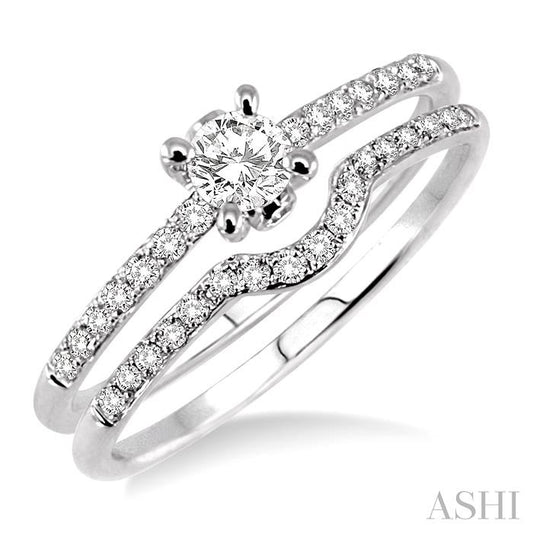 ASHI Round Shape Diamond Wedding Set 24713PPFVWG-WS
