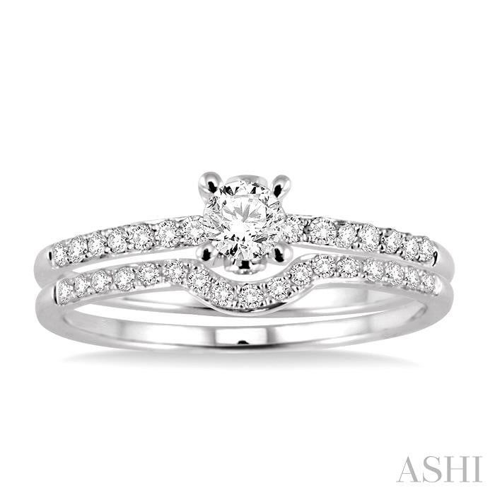 ASHI Round Shape Diamond Wedding Set 24713PPFVWG-WS