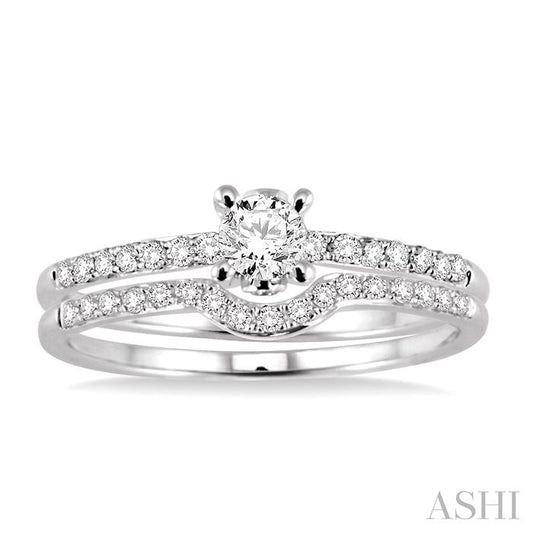 ASHI Round Shape Diamond Wedding Set 24713PPFVWG-WS