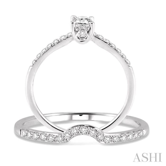 ASHI Round Shape Diamond Wedding Set 24713PPFVWG-WS