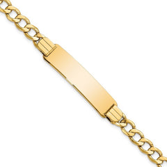 Quality Gold 14k Semi-solid Curb Link ID Bracelet DCID142