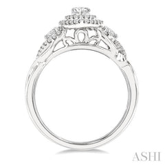 ASHI Pear Shape Halo Diamond Engagement Ring 250M3PPFHWG-LE