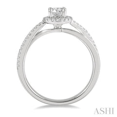 ASHI Round Shape Halo Diamond Engagement Ring 251L3PPFHWG-LE