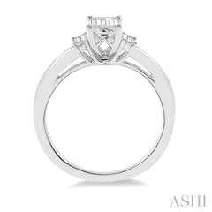 ASHI Emerald Shape Diamond Engagement Ring 253L4PPFGWG-LE
