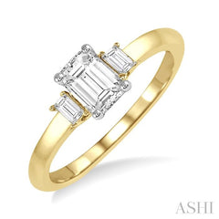 ASHI Emerald Shape Diamond Engagement Ring 253L4PPFGYW-LE