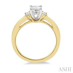 ASHI Emerald Shape Diamond Engagement Ring 253L4PPFGYW-LE