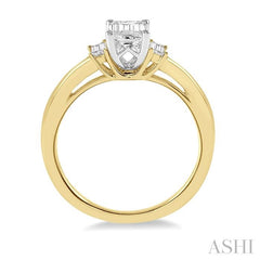 ASHI Emerald Shape Semi-Mount Diamond Engagement Ring 253L9PPFGYW-SM