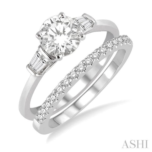 ASHI Round Shape Diamond Wedding Set 254L2PPFVWG-WS-RD