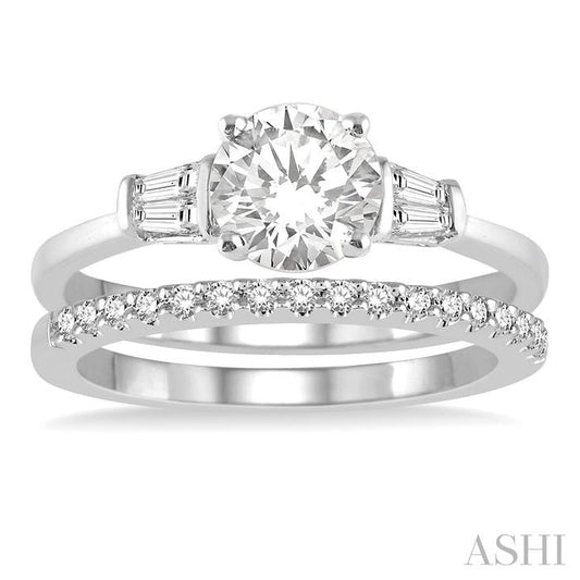 ASHI Round Shape Diamond Wedding Set 254L2PPFVWG-WS-RD