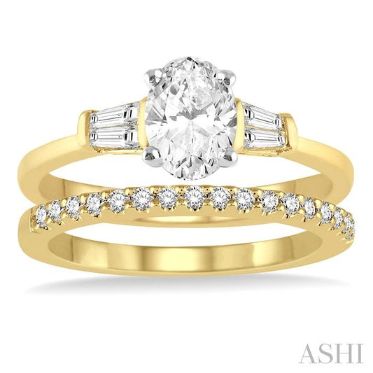ASHI Oval Shape Diamond Wedding Set 254L2PPFVYW-WS-OV