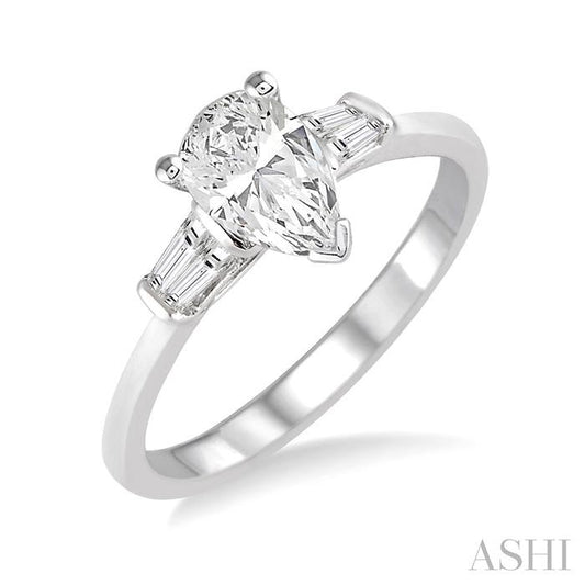 ASHI Pear Shape Diamond Engagement Ring 254L3PPFGWG-LE-PR