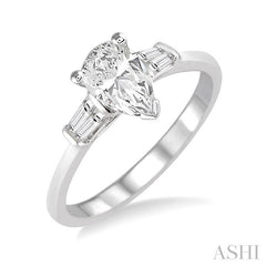 ASHI Pear Shape Diamond Engagement Ring 254L3PPFGWG-LE-PR