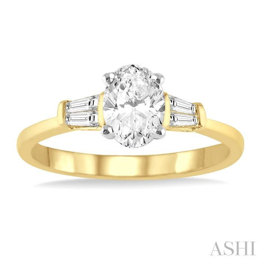 ASHI Oval Shape Diamond Engagement Ring 254L3PPFGYW-LE-OV
