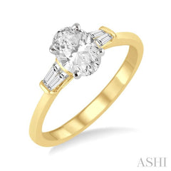 ASHI Oval Shape Semi-Mount Diamond Engagement Ring 254L8PPFGYW-SM-OV