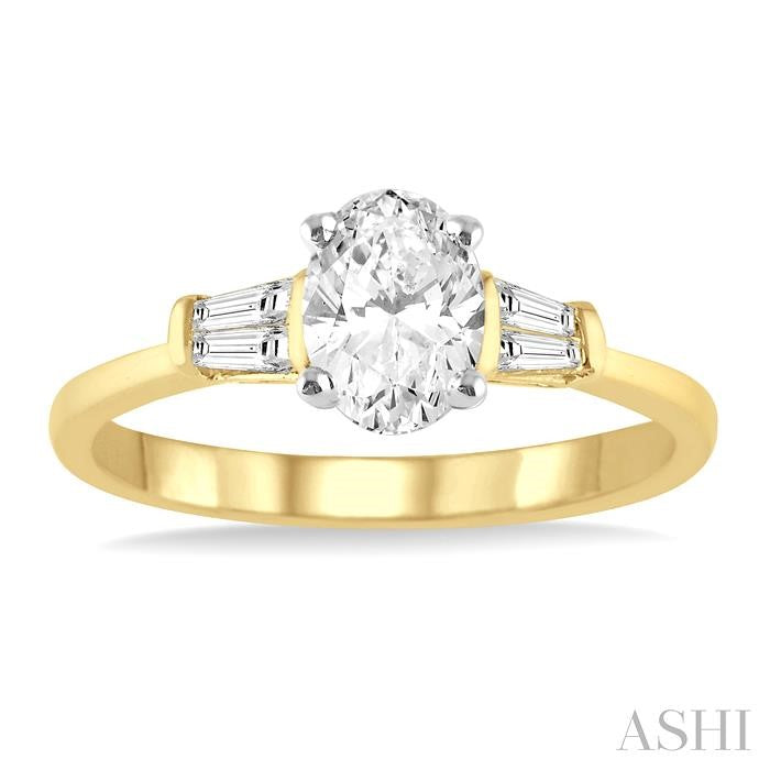 ASHI Oval Shape Semi-Mount Diamond Engagement Ring 254L8PPFGYW-SM-OV