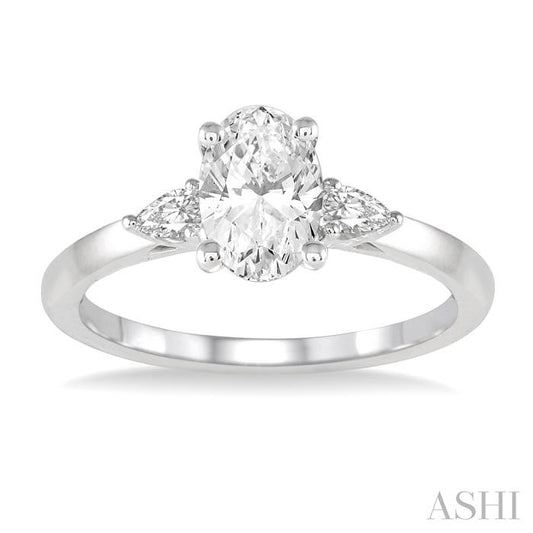 ASHI Oval Shape Diamond Engagement Ring 255L3PPFGWG-LE-OV