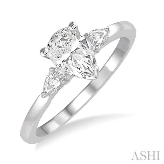 ASHI Pear Shape Diamond Engagement Ring 255L3PPFGWG-LE-PR