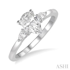 ASHI Pear Shape Diamond Engagement Ring 255L3PPFGWG-LE-PR