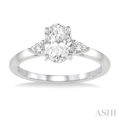 ASHI Oval Shape Semi-Mount Diamond Engagement Ring 255L7PPFGWG-SM-OV