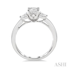 ASHI Oval Shape Semi-Mount Diamond Engagement Ring 255L7PPFGWG-SM-OV