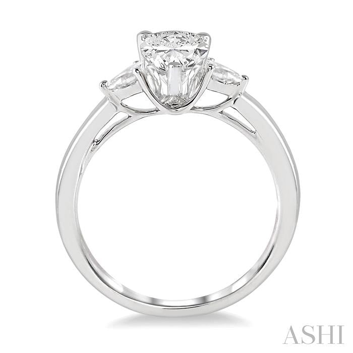 ASHI Pear Shape Semi-Mount Diamond Engagement Ring 255L7PPFGWG-SM-PR