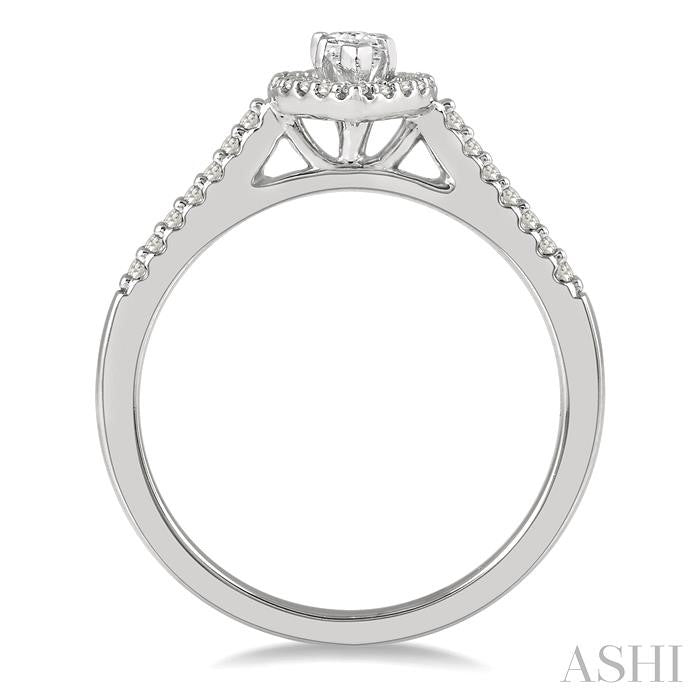ASHI Marquise Shape Halo Diamond Engagement Ring 255M3PPFGWG-LE