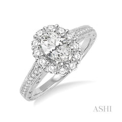 ASHI Oval Shape Halo Diamond Engagement Ring 249C0PPFVWG-LE-1.20
