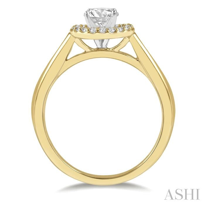 ASHI Round Shape Halo Diamond Engagement Ring 257L5PPFHYW-LE