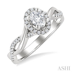 ASHI Oval Shape Halo Diamond Engagement Ring 257M3PPFGWG-LE-OV