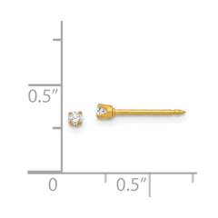 258E Inverness 18k 2mm CZ Post Earrings