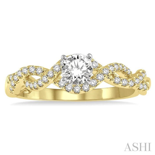 ASHI Round Shape Semi-Mount Diamond Engagement Ring 258J7PPFHYW-SM