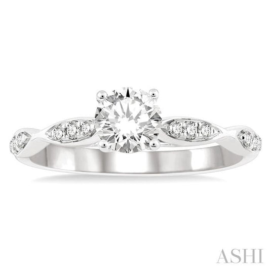 ASHI Round Shape Diamond Engagement Ring 258M3PPFGWG-LE-RD