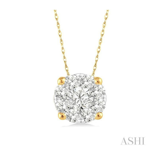 ASHI Round Shape Lovebright Essential Diamond Solitaire Pendant 91758PPFGPDYW