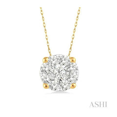 ASHI Round Shape Lovebright Essential Diamond Solitaire Pendant 91758PPFGPDYW