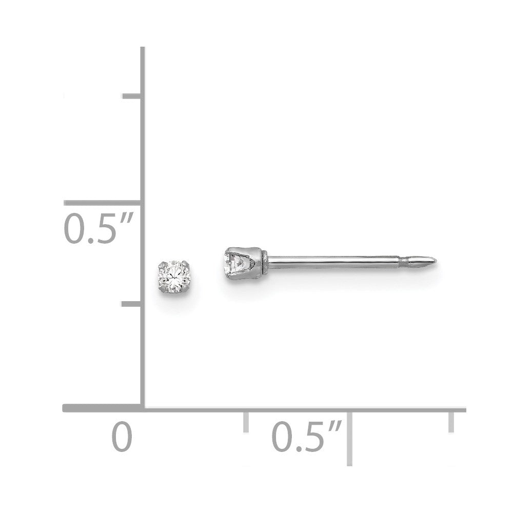 259E Inverness 18k White Gold 2mm CZ Earrings