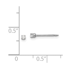 259E Inverness 18k White Gold 2mm CZ Earrings