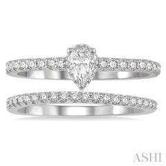 ASHI Pear Shape Diamond Wedding Set 259J3PPFHWG-WS-PR