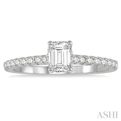 ASHI Emerald Shape Diamond Engagement Ring 259J4PPFGWG-LE-OC